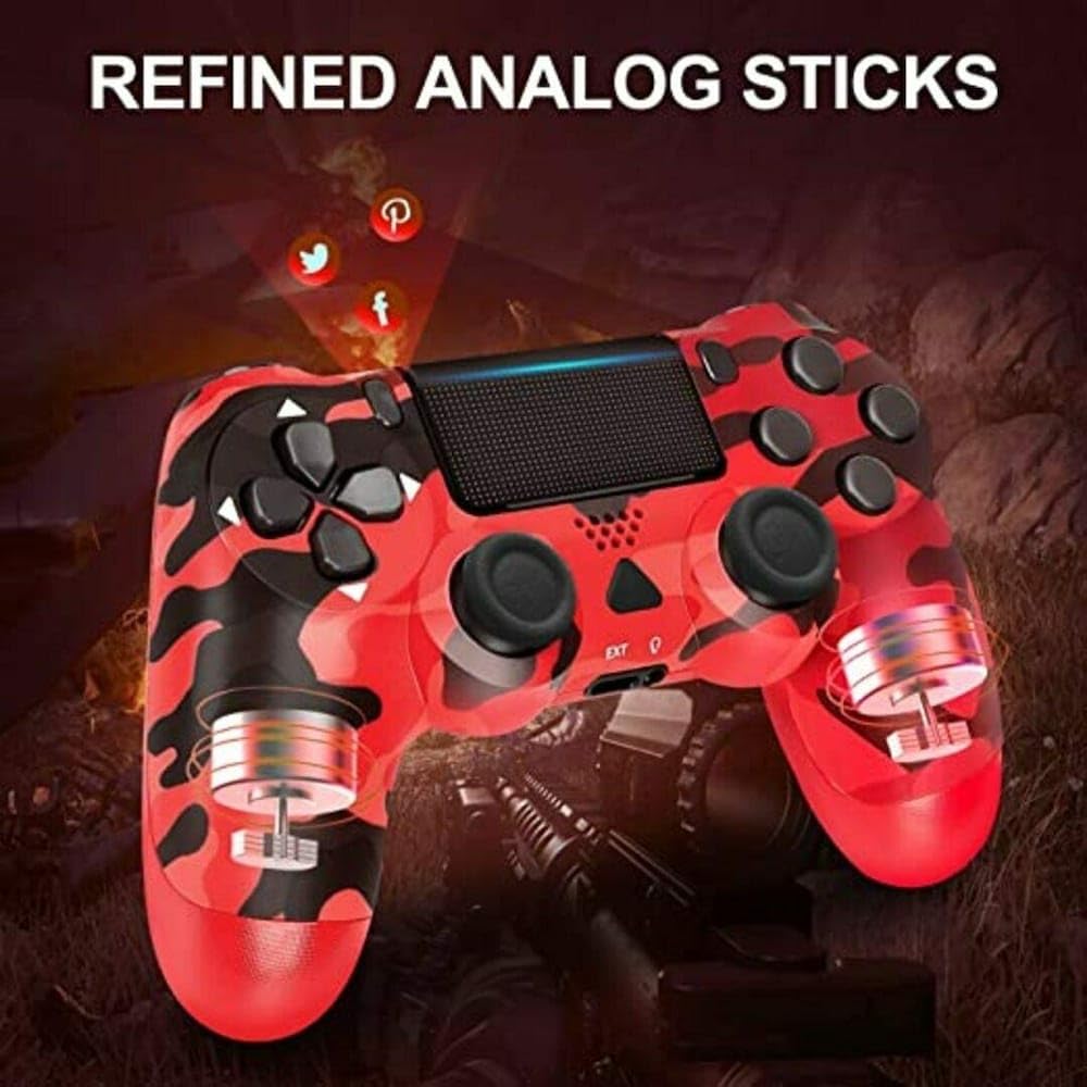 Wireless Pro Controller Compatible with PS-4 /P-S4 Pro/PS- 4 Slim Console, Gaming Remote,Bluetooth Controller Wireless Gaming Controllers, with 6-Axis Motion Sensor (Multicolor) (Red) Wireless Pro Controller Compatible with PS-4 /P-S4 Pro/PS- 4 Slim Console, Gaming Remote,Bluetooth Controller Wireless Gaming Controllers, with 6-Axis Motion Sensor (Multicolor) (Red)