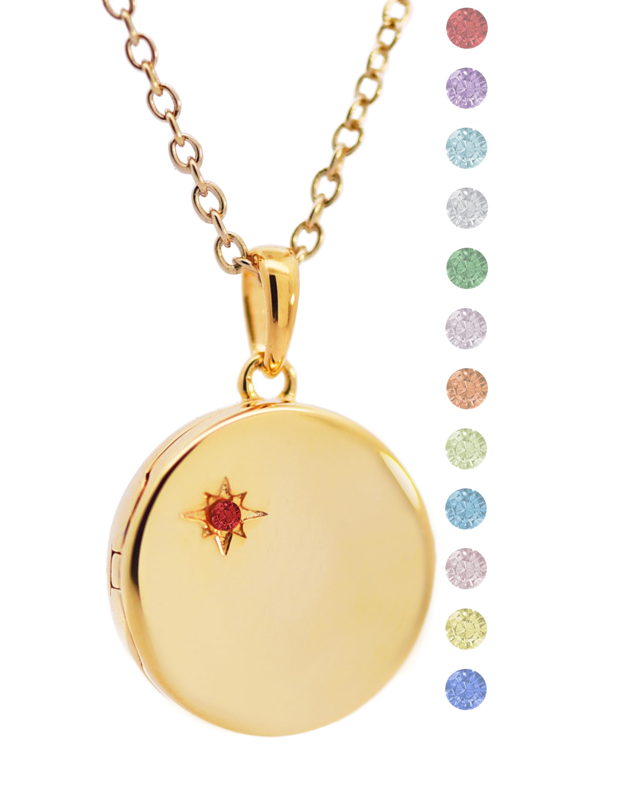Medaillon Kette mit Geburtsstein Damen Mädchen Mutter Tochter Geschenk | Silber 925, Schmuck Muttertag Geburtstag Mama Kind personalisiert, Medaillon zum Öffnen für Bilder, Foto-Service & Gravur