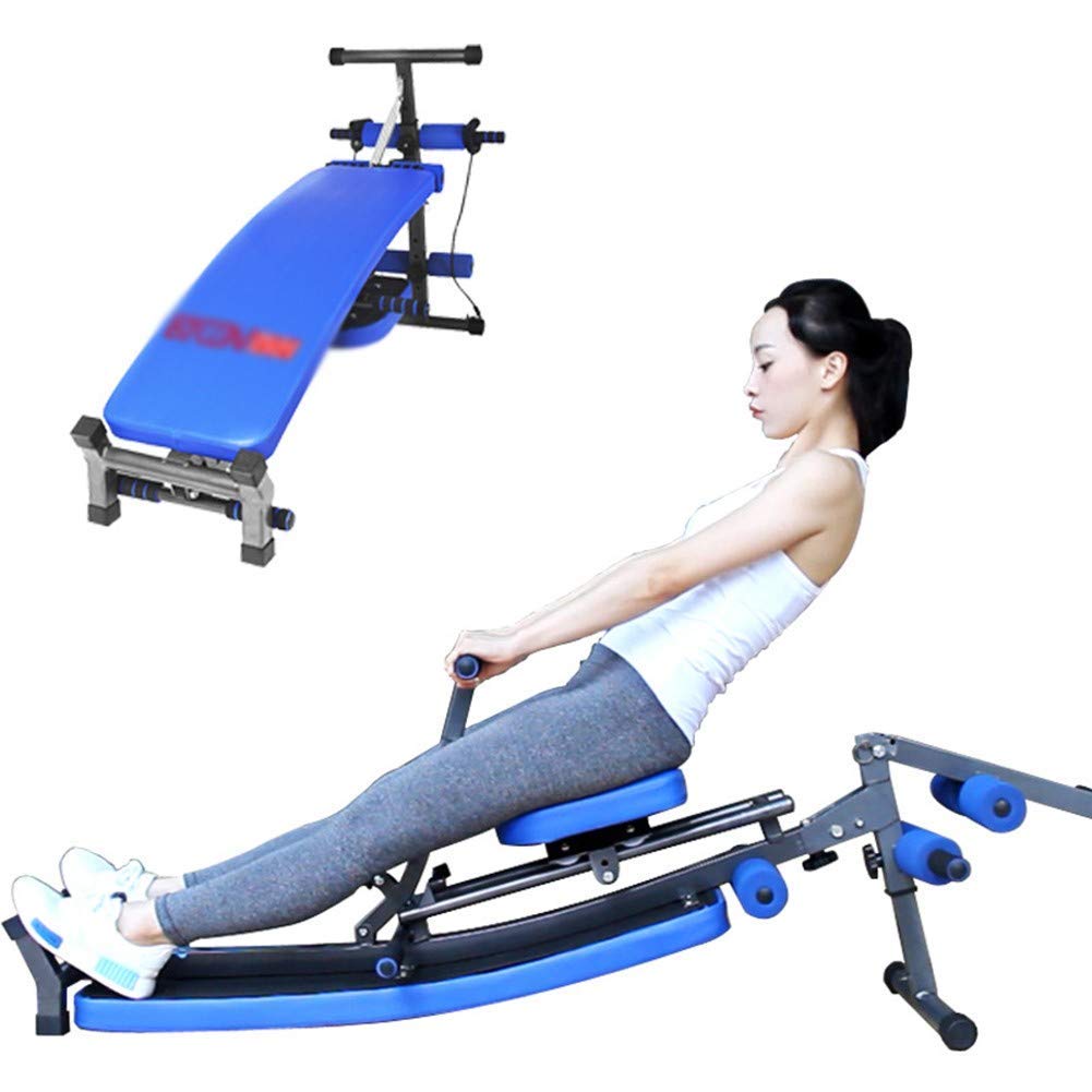 Vogatore da casa, Vogatore Pieghevole da Interno Panca da Vogatore Attrezzatura per Il Fitness Addominale, Regolazione della Resistenza 12, Doppio Binario, Carico Massimo 200 kg, A