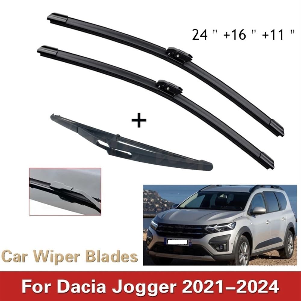 Spazzole tergicristallo anteriori posteriori compatibili con Dacia Jogger 2021 2022 2023 2024 Parabrezza ibrido Parabrezza Finestra Accessori auto