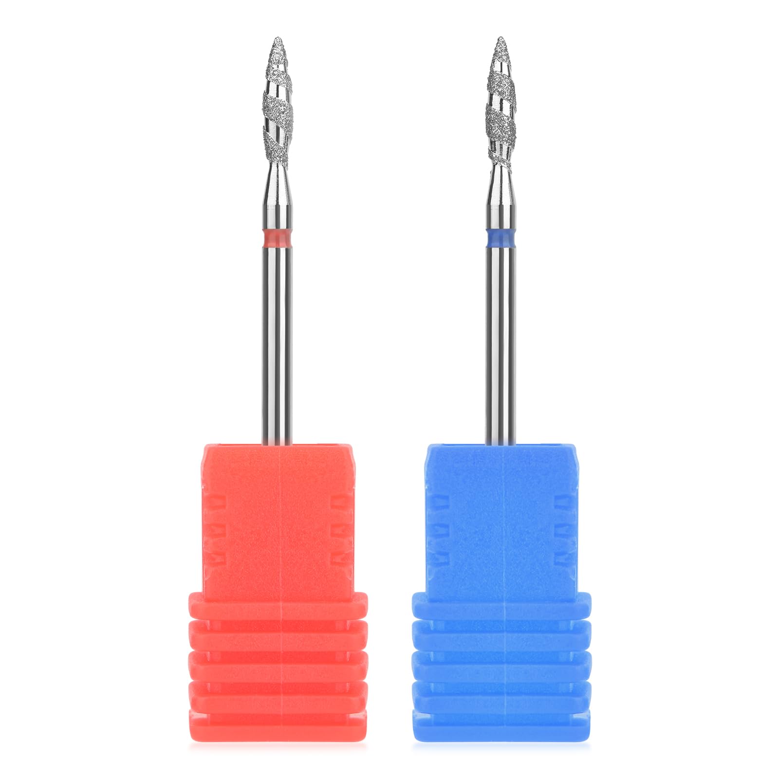 KADS Diamentowe Wiertło do Paznokci Tornado Flame 3/81.3 cm Frezy Manicure | Obrotowe Akcesoria do Wiertarek Spiralne Frezy do Paznokci Narzędzie Cienkie i Średnie Długi Płomień
