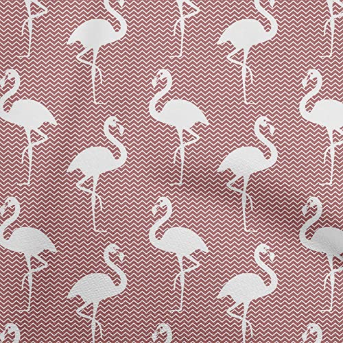 oneOone Viscose Chiffon Red Fabric Flamingo Sewing Craft Projects Fabric Prints by Yard 42 Inch Wide