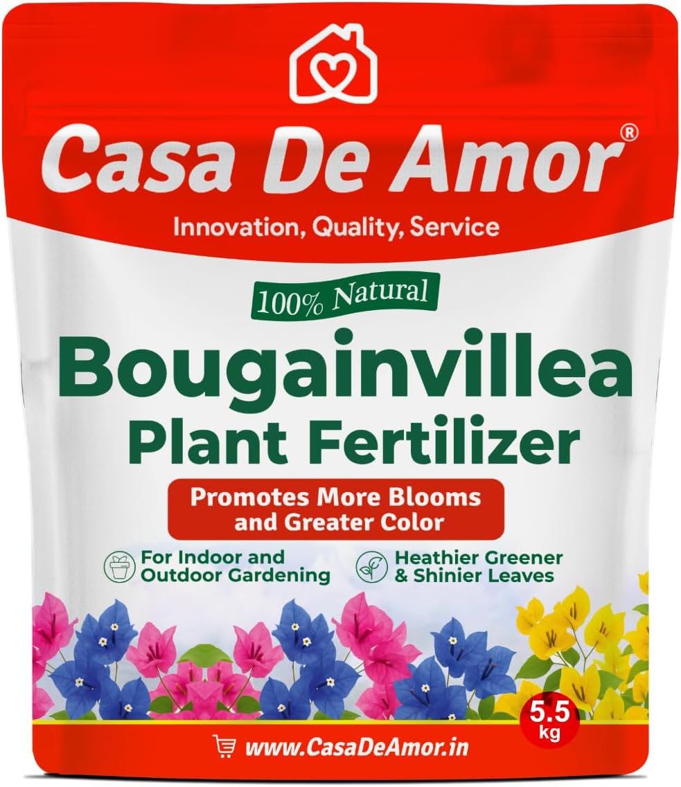 Casa De Amor Bougainvillea Organic Fertilizer | Promotes Vibrant Blooms & Intense Color | Ideal for Flowering Vines & Outdoor Plants | 5.5 Kg
