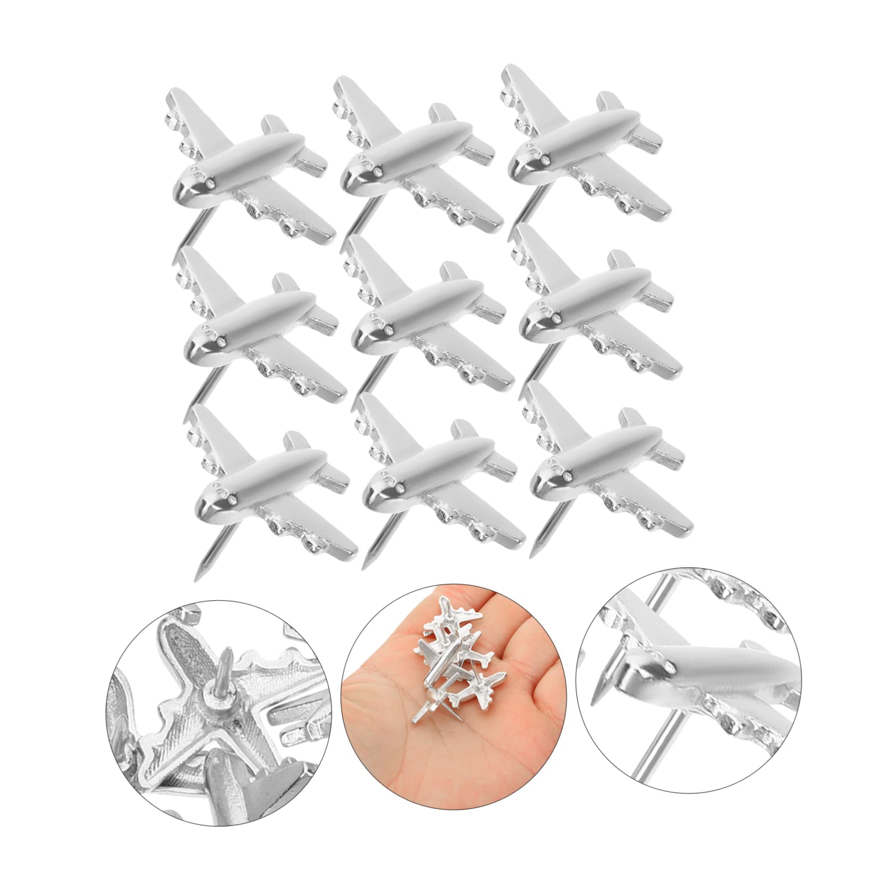 Ciieeo 120stücke Teiliges Metall Flugzeug Push Dekorative Pinnwand Nadeln Für Korktafeln Und Fotos Wiederverwendbare Süße Design-nadeln Für Kunst Und Geografie