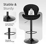 Youhauchair Modern Bar Stools Set of 2, Velvet Height Adjustable Swivel Barstools, Armless Kitchen Island Counter Chairs with Back & Footrest, Black | Modern, Height Adjustable, Swivel, Armless, Kitchen Island Chairs with Back & Footrest, Soft, Uphol