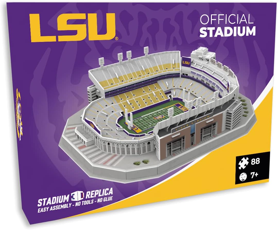 Pro Lion 3D Jigsaw Puzzle of Tiger Big Stadium Construction Building Kits - 88 Pieces | LSU Tigers Football League Gifts for Boys, Adults, Men & Kids Aged 7+ | Puzzles Games Kit for Creative Fans