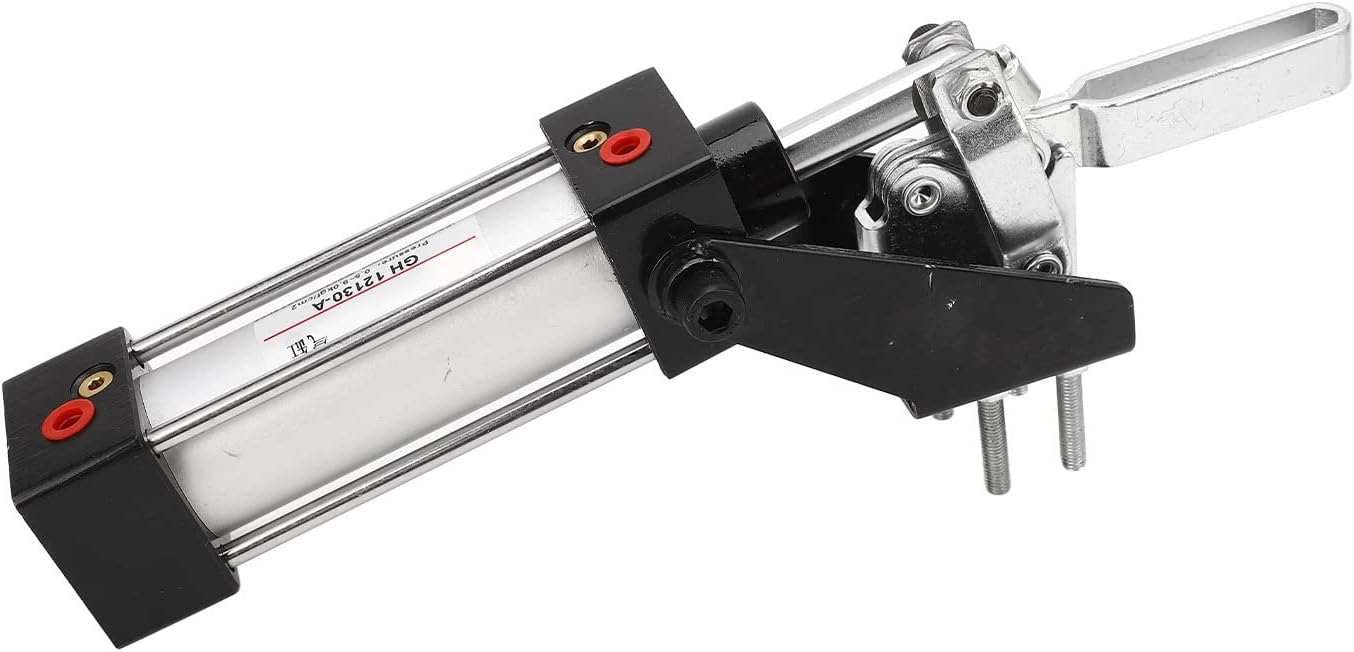 227kg Clamping Force Cylinder Pneumatic Clamp, Toggle Hold Down Fixture Testing Press with Fast Clamping Mechanism for Hand Crafting, Grinding Tool Production
