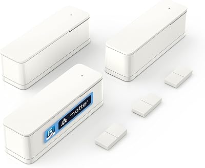Bosch Smart Home contatto porte/finestre II [+M], sensore intelligente per riscaldamento ad alta efficienza, uso flessibile in sistemi Bosch Smart Home o Matter di altri produttori, set da 3