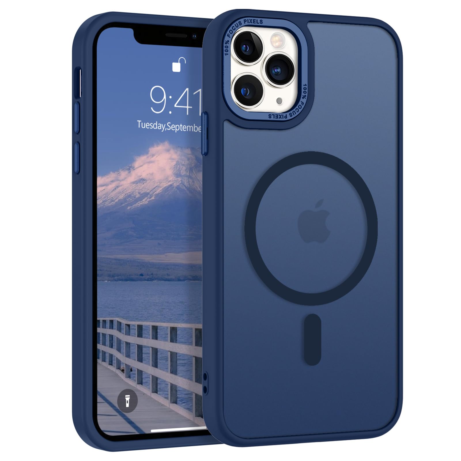 GUAGUA Custodia per iPhone 11, compatibile con MagSafe, magnetica, per iPhone 11, motivo fibra di carbonio, antiurto, con TPU e PC, cover magnetica sottile (6,1''), colore nero