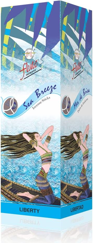 Flute Sea Incense Sticks - Square Pack of 200 Sticks - Refreshing Fragrance for Calming Ambience
