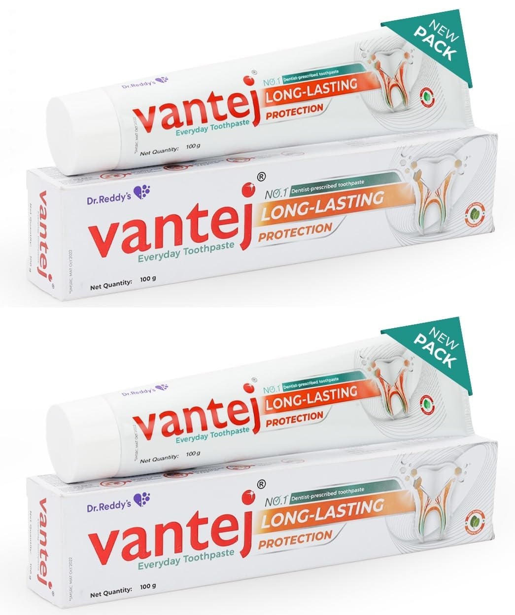 Vantej Toothpaste for Sensitive Teeth, Dentist recommended, sensitivity toothpaste for everyday use - 100g, white x Pack of 2-image-6