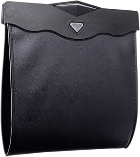 XSUPER Smart LED Car Trash Can with Free Trash Bags, Waterproof PU Leather Car Garbage Bin,Back Seat Hanging Car Rubbish Bags Car Interior Garbage Bag Can Reusable Trash Bin Fit for All Model Car