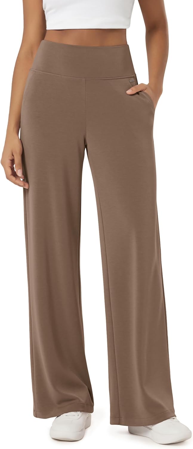 ODODOS Women's Modal Soft Adjustable Wide Leg Pants – High Waist Relaxed Fit Casual Pants with Pockets, 29" Inseam