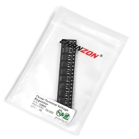 Chanzon 78M05 TO-252 Positive Fixed Voltage Regulator IC, Three Terminal Positive Regulator for Power Management (Pack of 10pcs)