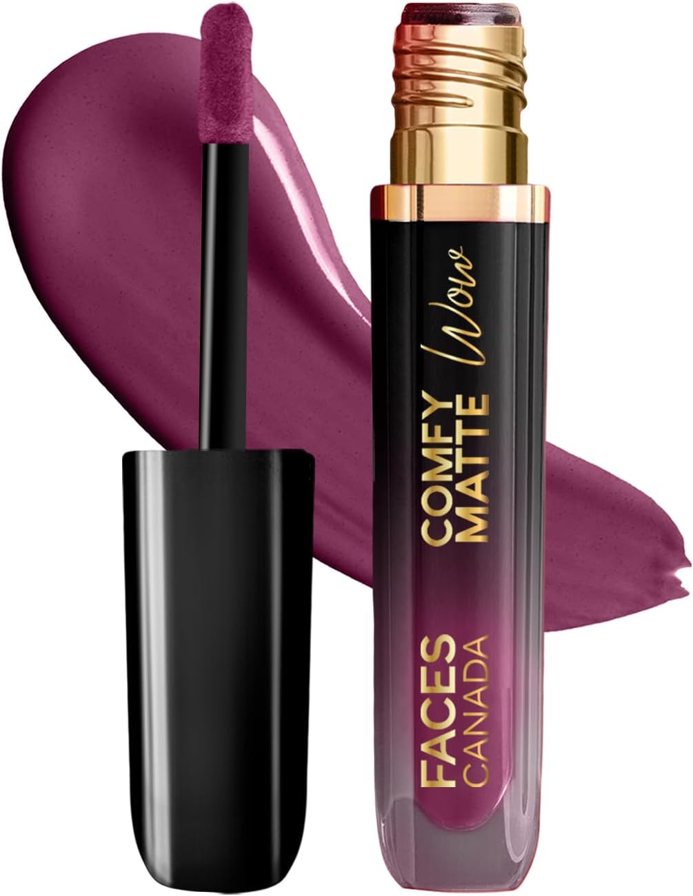 FACES CANADA Comfy Matte Wow Liquid Lipstick - Orchid Opulence 10 (Plum) 3.8ml | One Swipe Application | Highly Pigmented | Comfortable Wear | Glides Smoothly | Long Lasting | Transferproof