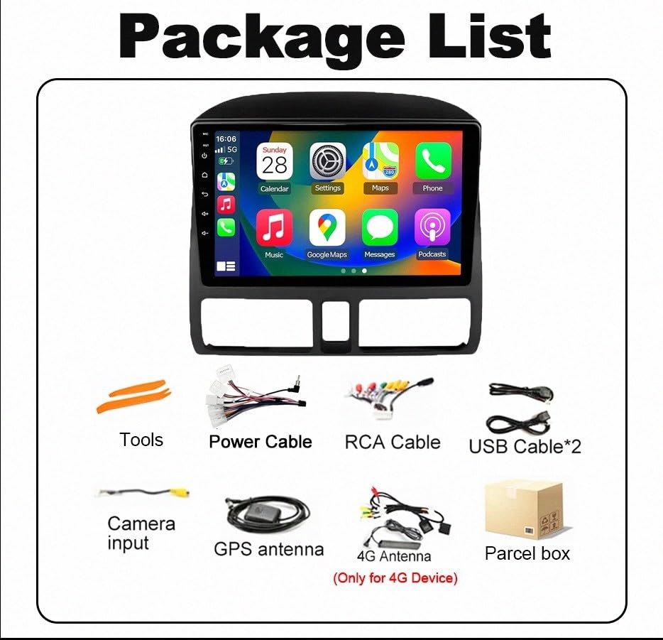 Pantalla de Coche para Honda CR-V 2002-2006 con Android Auto Inalámbrico 7