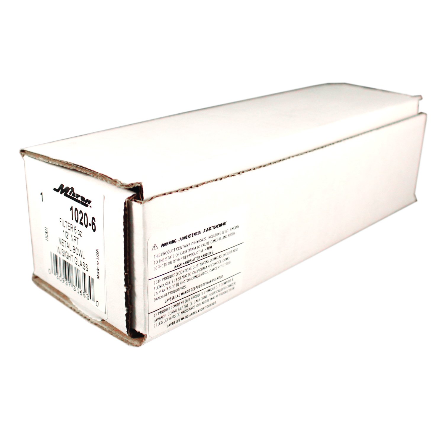 MILTON 1020-6 1/2 NPT Micro Filter with Metal Bowl, Site Glass and Overnight Drain