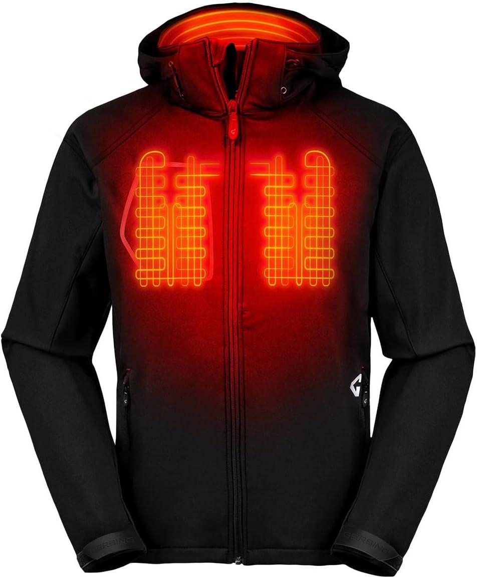 Gerbing Men's Torrid 2.0 Softshell Heated Jacket – 7V Battery Powered Heated Clothing for Winter Sports, Camping, Hunting