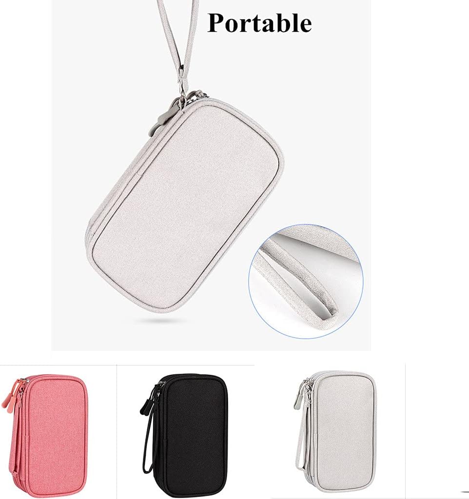 Electronics Organizer,LYDZTION Electronics Accessories Organizer Pouch Bag Waterproof Travel Cable Storage Bag for Power Adapter,Charger Cables,Wireless Mouse,SD Card, USB Cable and More(Pink)