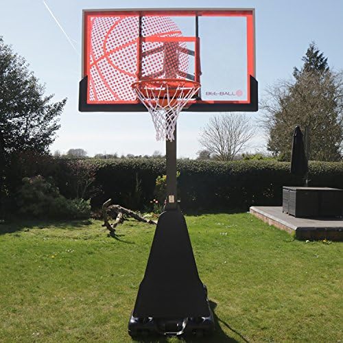 Bee-Ball ZY-021 Optimum Basketball Stand, Full NBA Official Size Basketball Hoop, Heavy Duty Breakaway Ring and Rebound System