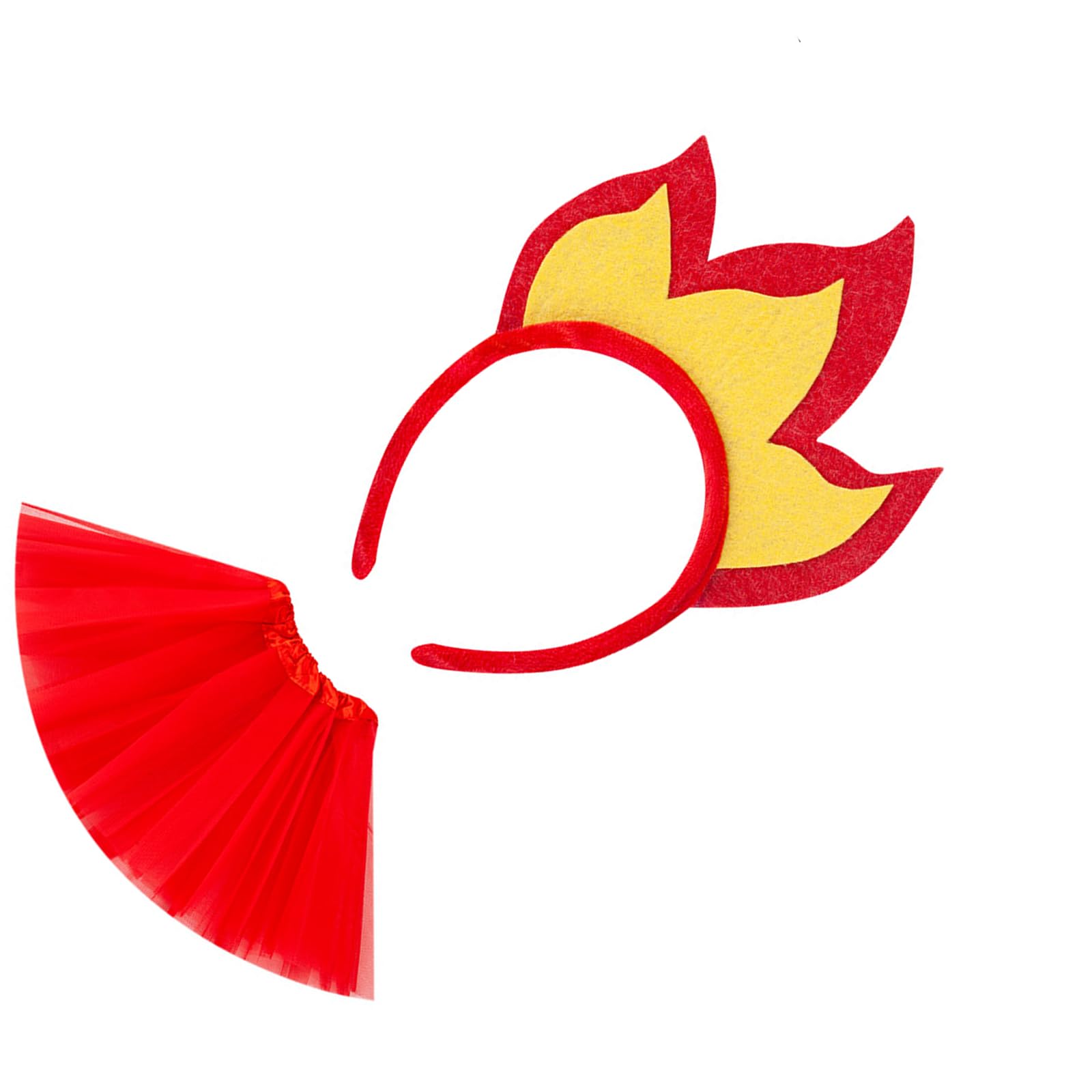 Fentency Realistic Flame Shape Hairband Tulle Skirt For Halloween Concerts Party Roleplay And Festival Event Dressingup Accessory