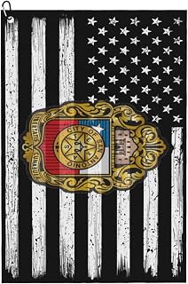 BASRETY US and Seal of San Antonio, Texas Golf Towel with Carabiner Clip for Golf Bag 24" X 16" Golf Towels Waffle Funny Pattern Golf Accessories