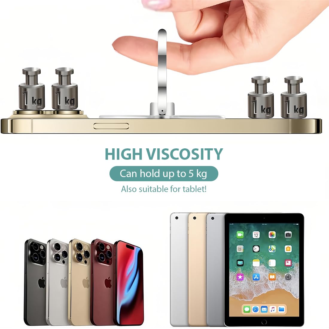 4 Supporti Ad Anello Trasparenti JEYORZY – Rotazione 360°, Inclinazione 180°, Per Smartphone E Tablet, 4 Colori (nero Opaco, Argento, Oro Rosa, Oro)