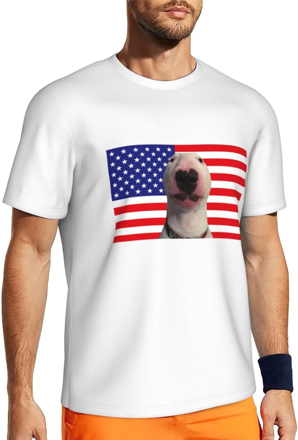 Cwokakde USA Flag Walter (Dog Meme) Men's ShortSleeved