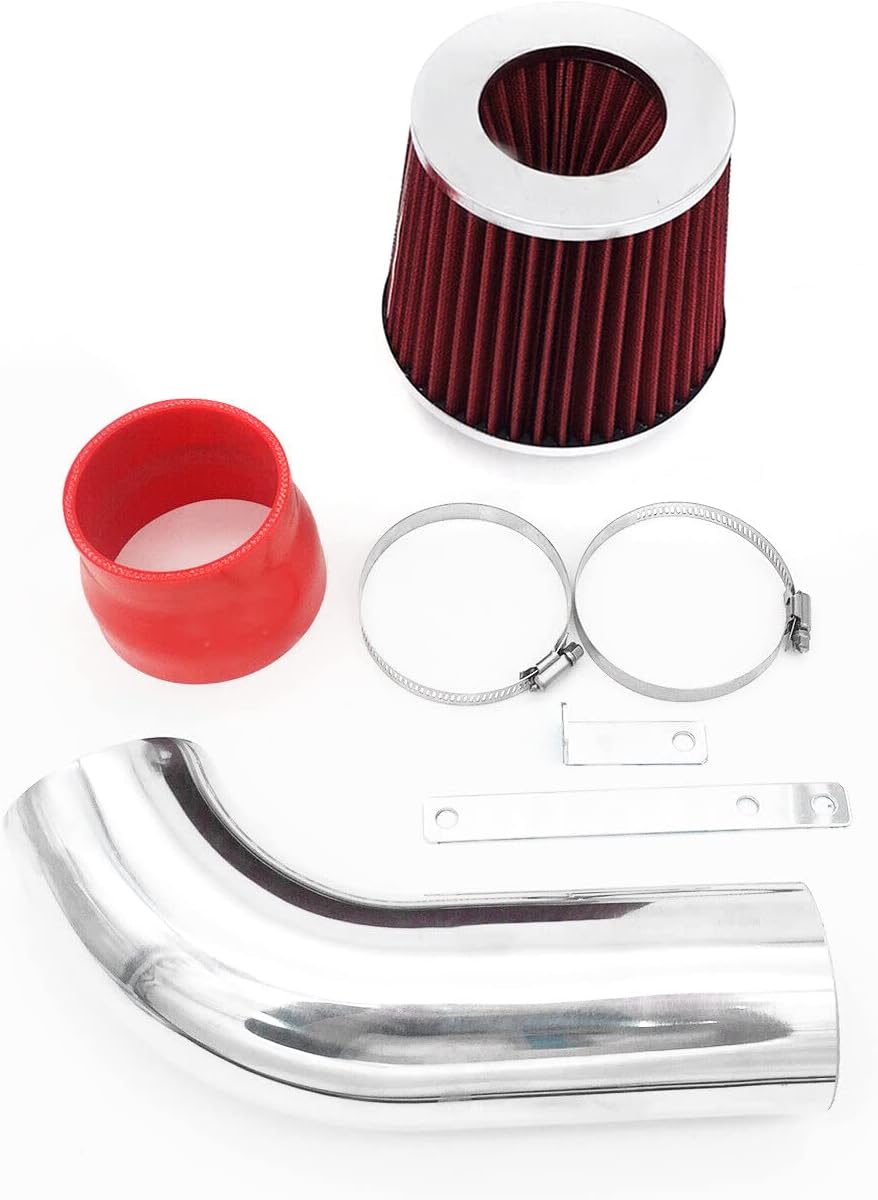 EMUNA COMPATIBLE PERFORMANCE AIR INTAKE SYSTEM KIT FOR 1997-2003 Dodge Dakota 3.2L 3.9L 5.2L 5.9L /1998-2003 Dodge Durango 3.2L 3.9L 5.2L 5.9L (RED)