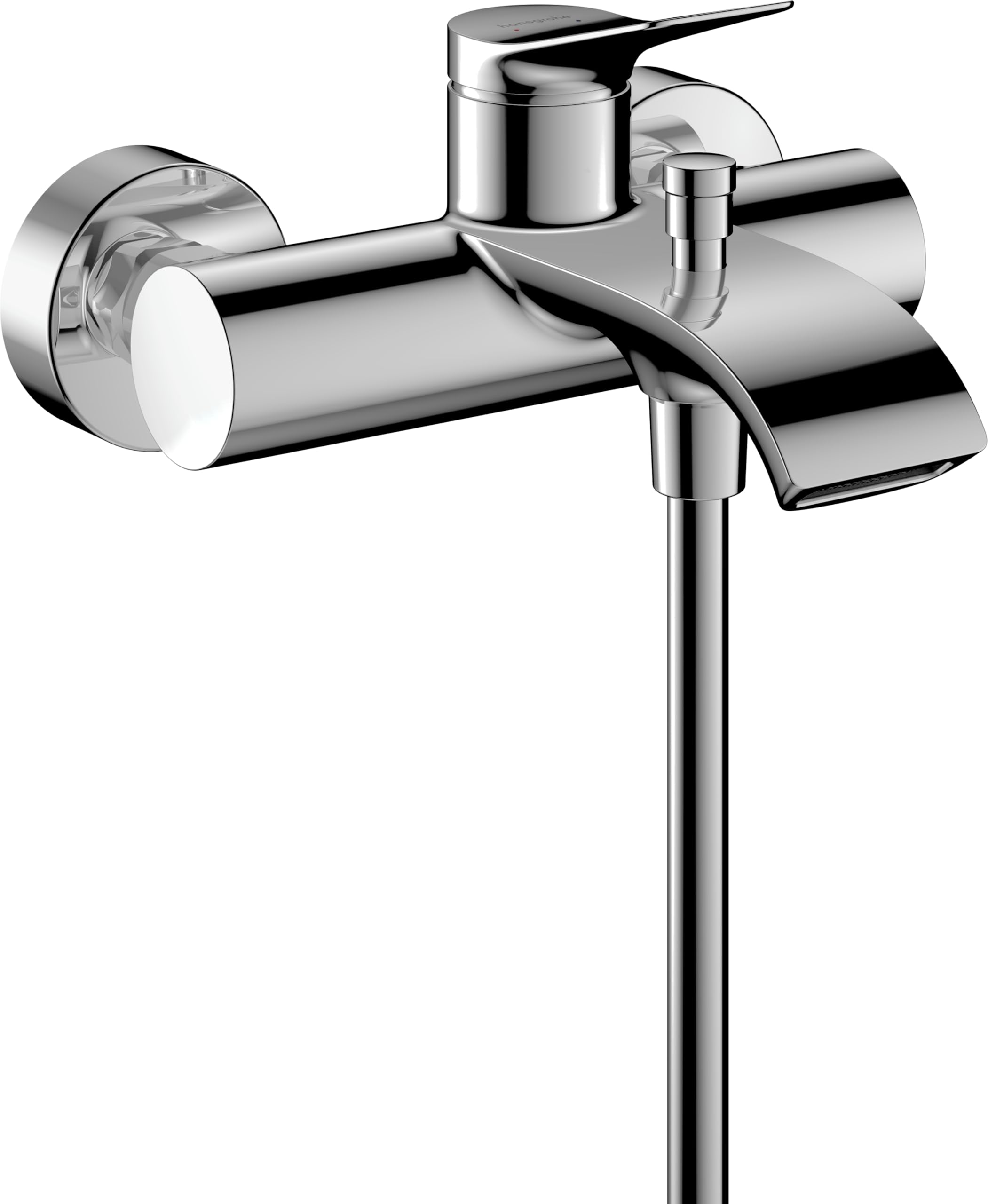 hansgrohe Vivenis Original - Badewannenarmatur Aufputz für 2 Verbraucher, Mischbatterie Badewanne mit Auslauf Länge 19,7 cm, Einhebelmischer Wanne, Chrom, 75423000