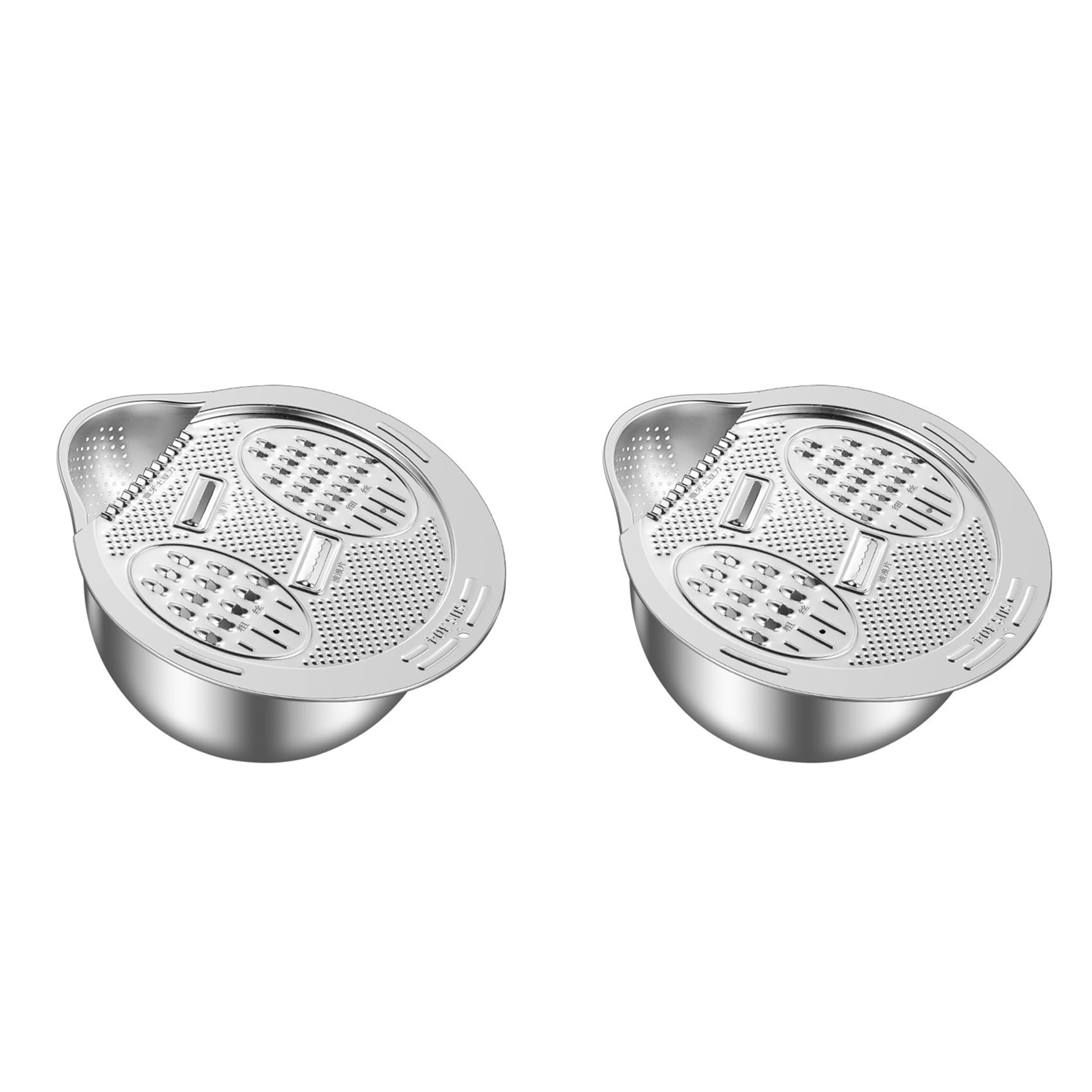 Hndhbfgrt 2X Rice Washer Strainer Bowl Stainless Steel Rice Rinser Strainer Washing Bowl with Side Drainers