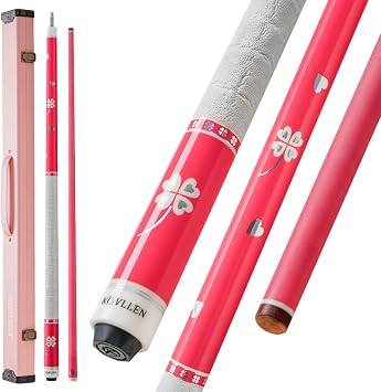 KONLLEN Pool Cue Stick Low Deflection Billiards Cue Stick Young Fashionable 58" Professional Pool Table Sticks Gifts for Adults -12.5mm Tip, 3/8 * 8Joint, Weight 19OZ