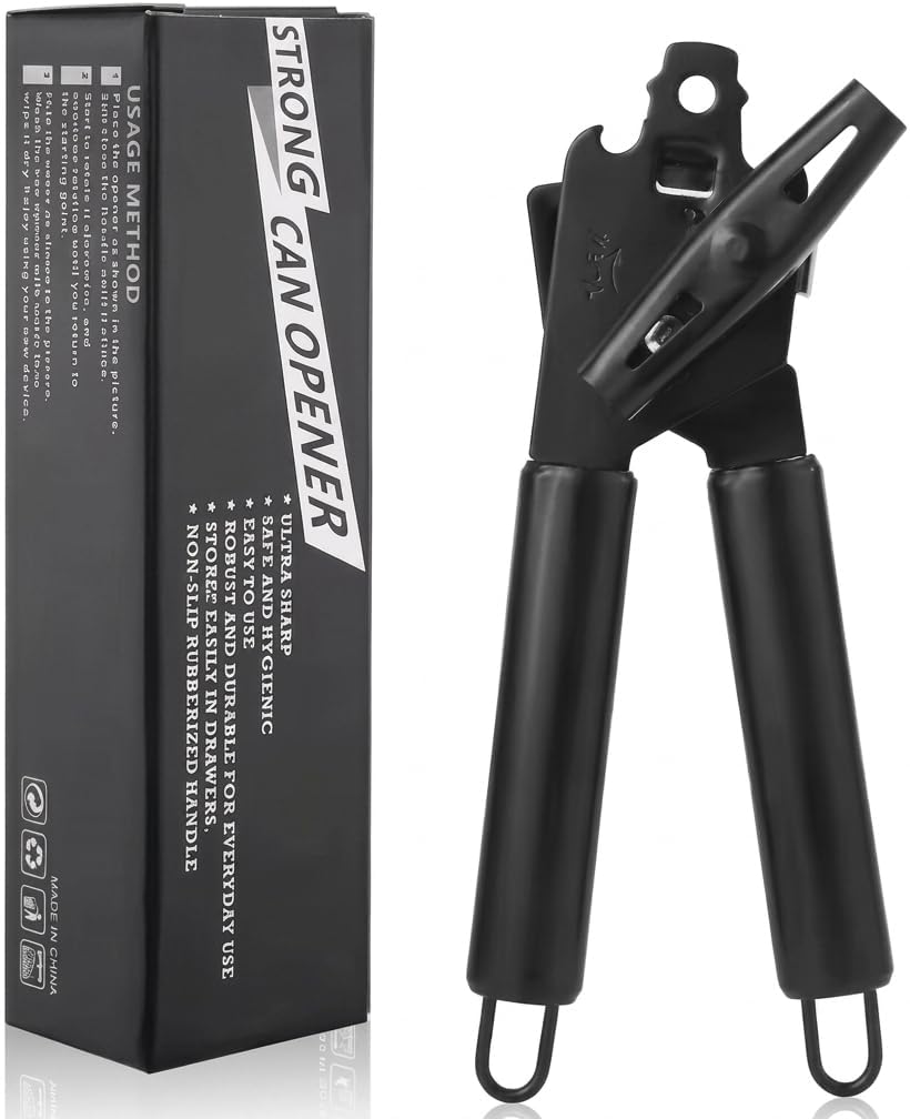 Manual Can Opener – Easy Grip Can Opener Manual, Smooth Edge Design, Durable Stainless Steel, Can Openers for Seniors, Effortless Turning, Kitchen Tool