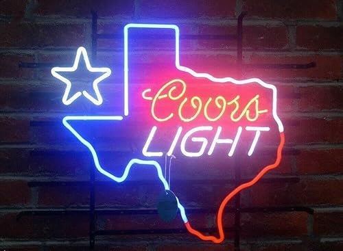 Queen Sense 17"x14" Coor Light Lone Star's Texas Neon Sign Light Man Cave Bar Pub Beer Gift Neon Lamp A117CLLST