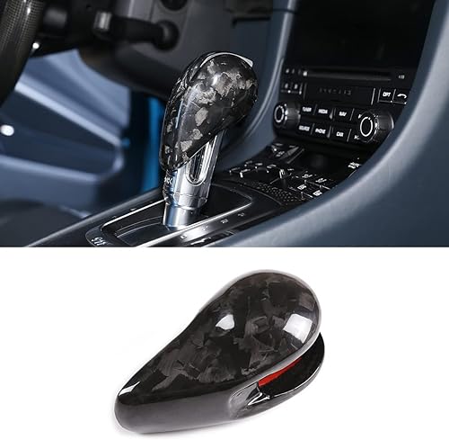 Ajuste para Porsche Macan Panamera Cayman 911 718 Boxster 2009-2020 - Cubierta de fibra de carbono real para el cabezal de cambio de marchas,