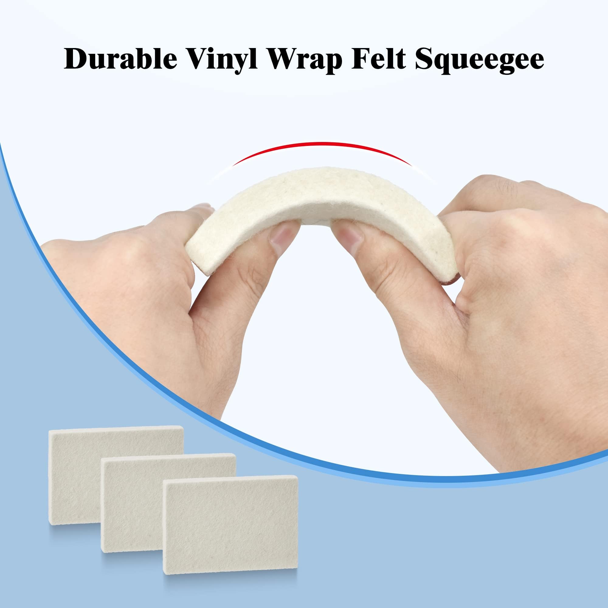 Zanch Window Tint Tools,Soft Wool Felt Squeegee for Window Tint Protective and Vinyl Wrap Film Installation【5pcs Square】