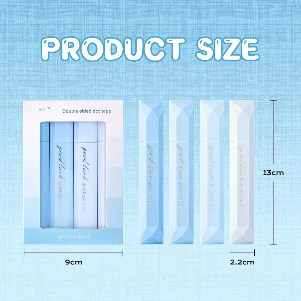 Cinta adhesiva de doble cara en formato bolígrafo for envolver regalos – 5 metros, borrable con fuerte adherencia, estilo kawaii morado, ideal for manualidades y scrapbooking.(A-green+purple)