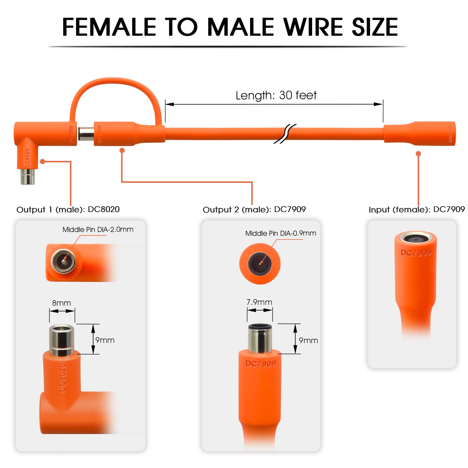 Cable de extensión de panel solar, compatible con conector de panel solar Jackery perfectamente para Gz Yeti, Aker, Jackery generador solar portátil y conexión de panel solar (30 pies)