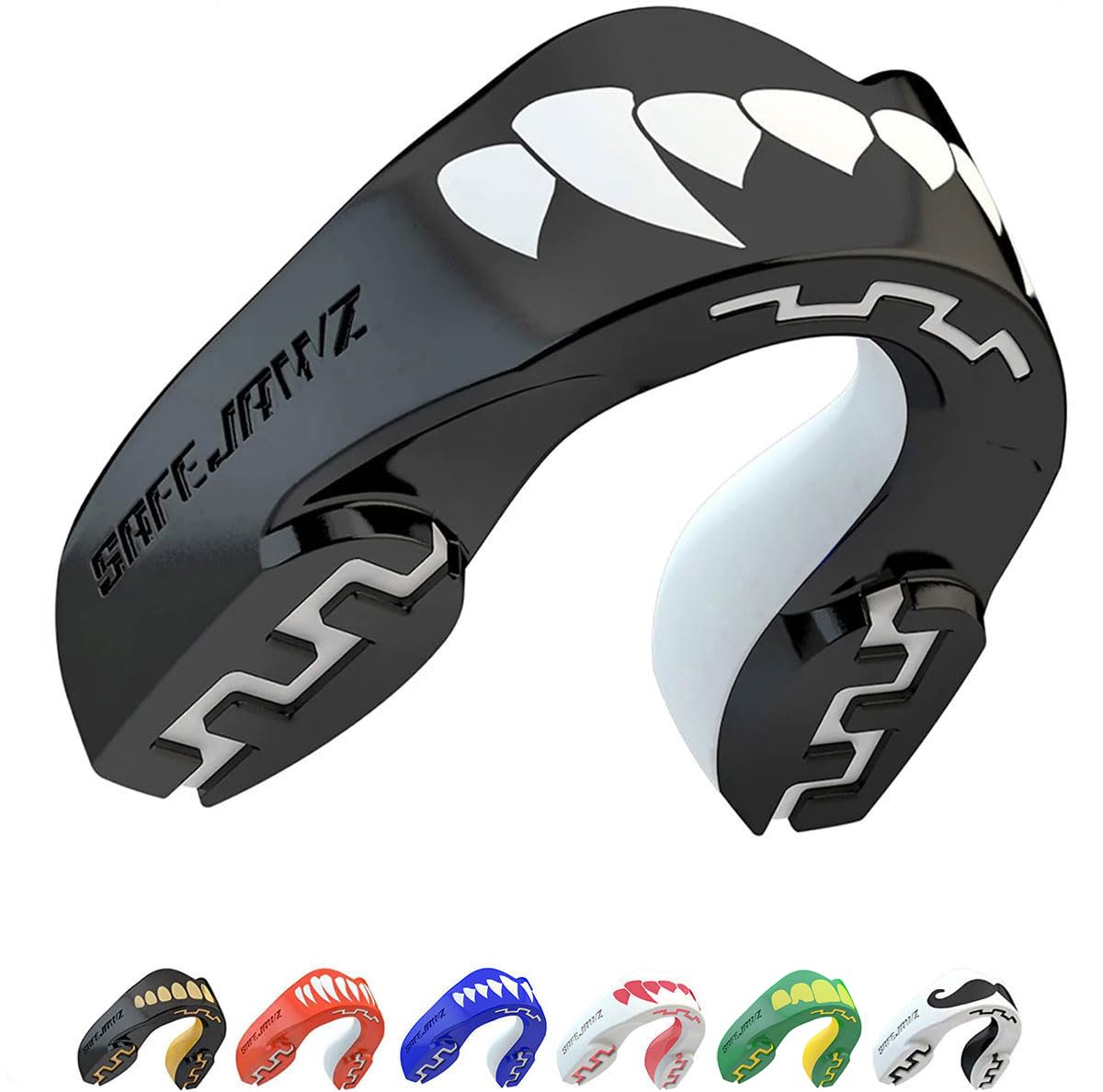 SafeJawz Sports Mouthguard, Dual Layer Premium Mouth Guard with Case for Basketball, Lacrosse, Football, Martial Arts, Hockey, Wrestling, Ice Hockey and All Contact Sports