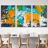 3 Piece Framed Canvas Wall Art Abstract Colorful Pictures Canvas Prints Home Artwork Decoration for Living Room,Bedroom - 16