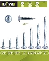 Vista 6 de (350 piezas) Tornillos para madera #8×5/8" de acero aleado estándar Phillips cabeza de brida autorroscantes rápidos por B1jounie YA