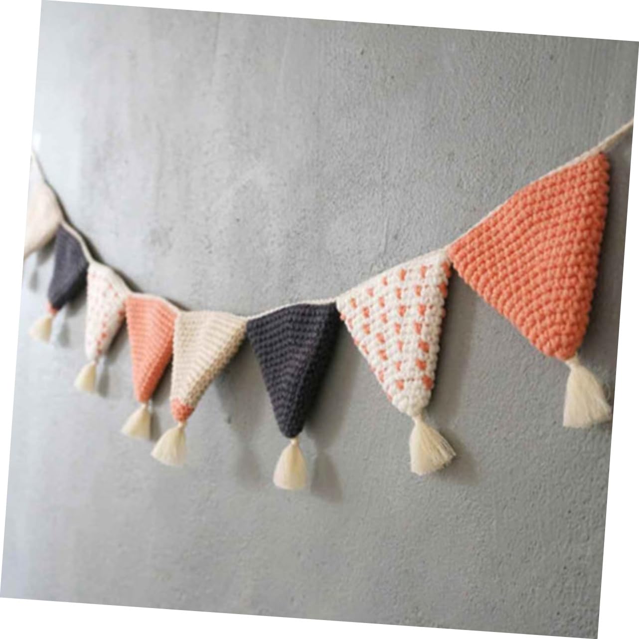 ibasenice 2pièces Guirlande De Fanions Coton Pour Décoration Anniversaire Shower Banderole Orange Pour Chambre Garçon Fille