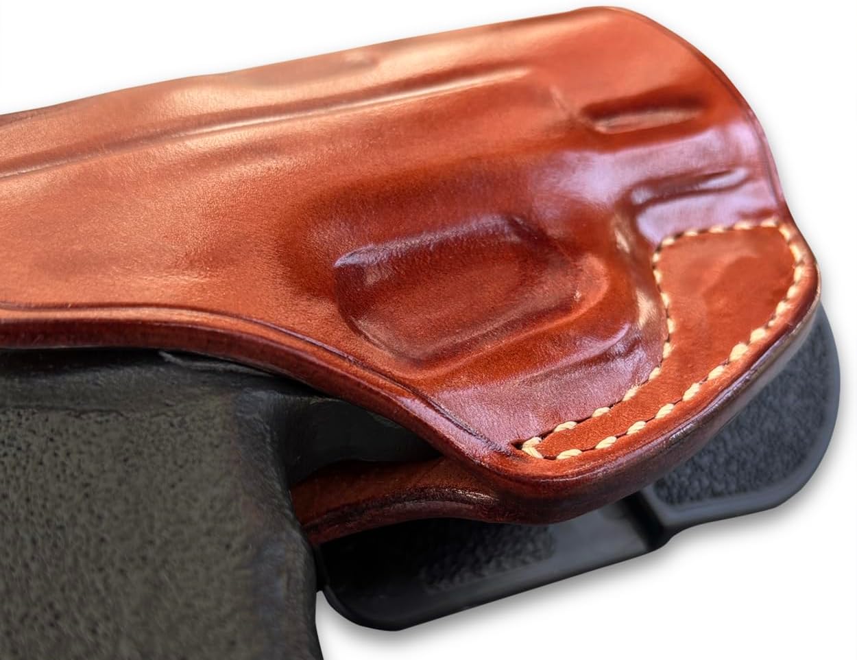 Masc Optic Ready/Red Dot Sight Leather Paddle Holster Fits Hellcat 3-inch, Right Hand Draw, Brown Color #1524#