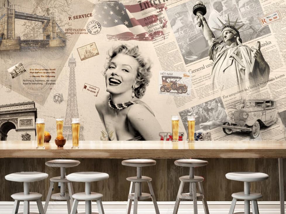 Papier peint intissé architecture vintage grand poster mural 350x256 cm