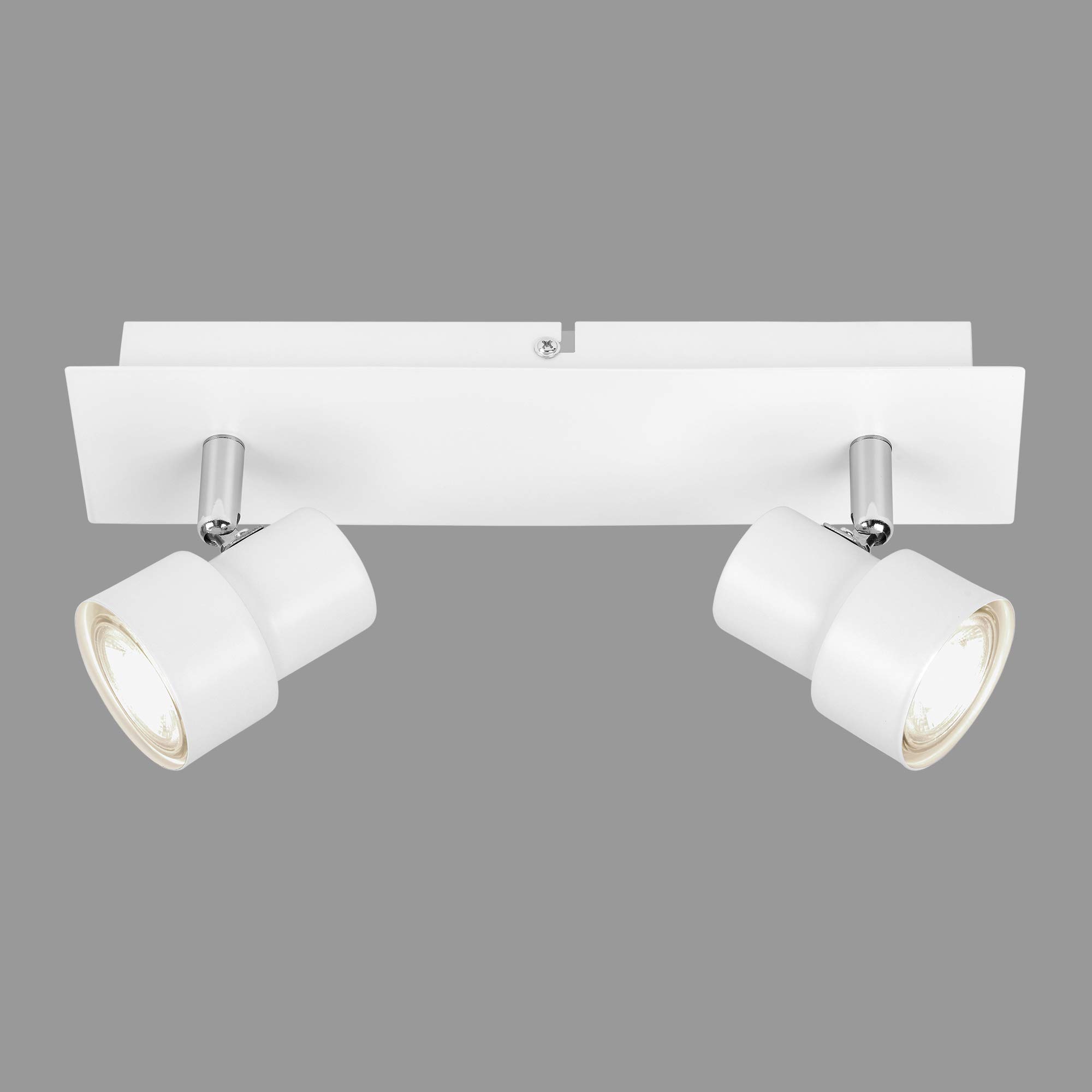BRILONER Leuchten - LED Ceiling Spotlight, 2-Flame Ceiling Light, turnable swivelling Spotlight, 2 x GU10, 5 watts, 460 lumens, 3000 Kelvin, White