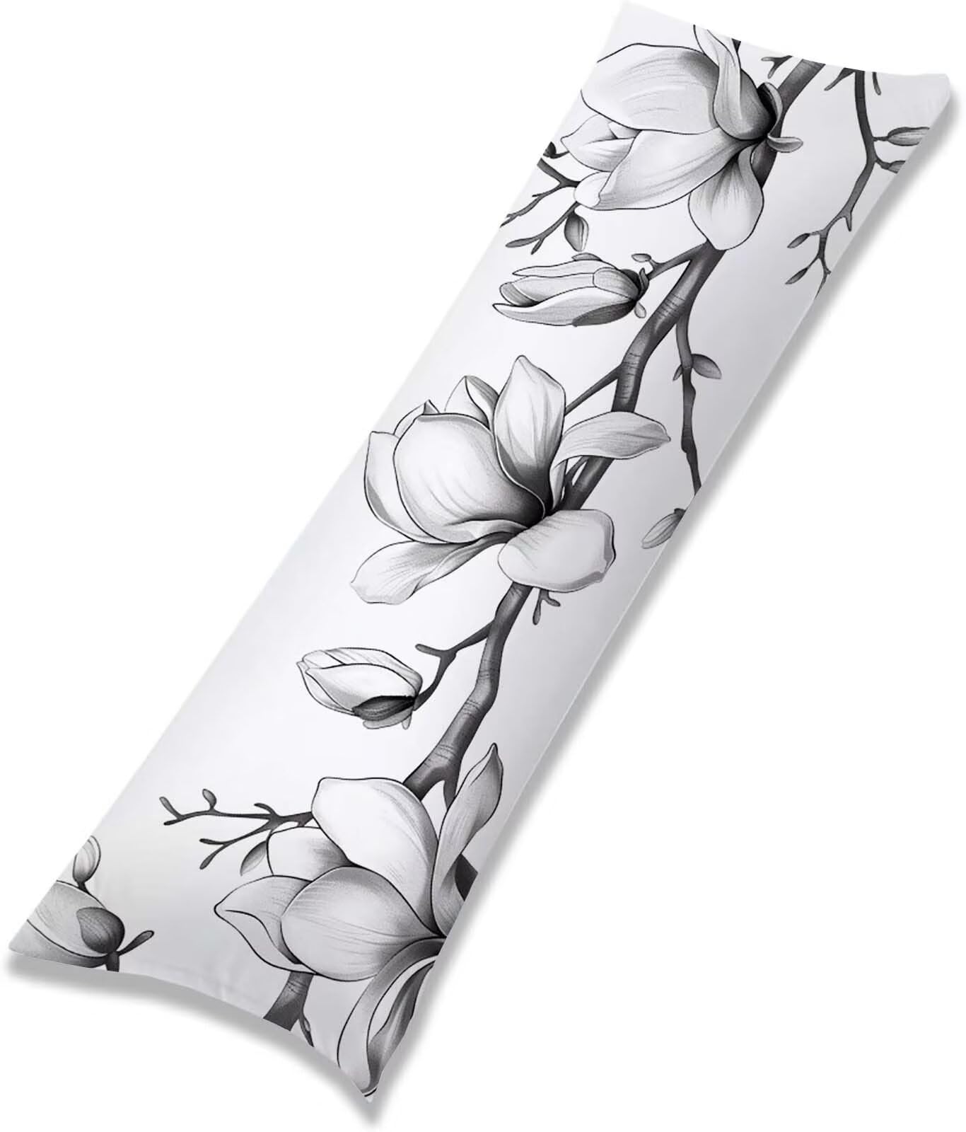 Bianco-3 Federe Cuscino Letto 55 x 160 cm, Grande Cuscini per Divano Lino, | Doppia Faccia Stampa, Arco Fodera per Cuscino Decorativa, con Cerniera, Cuscino per Dormire Sul Fianco j-8