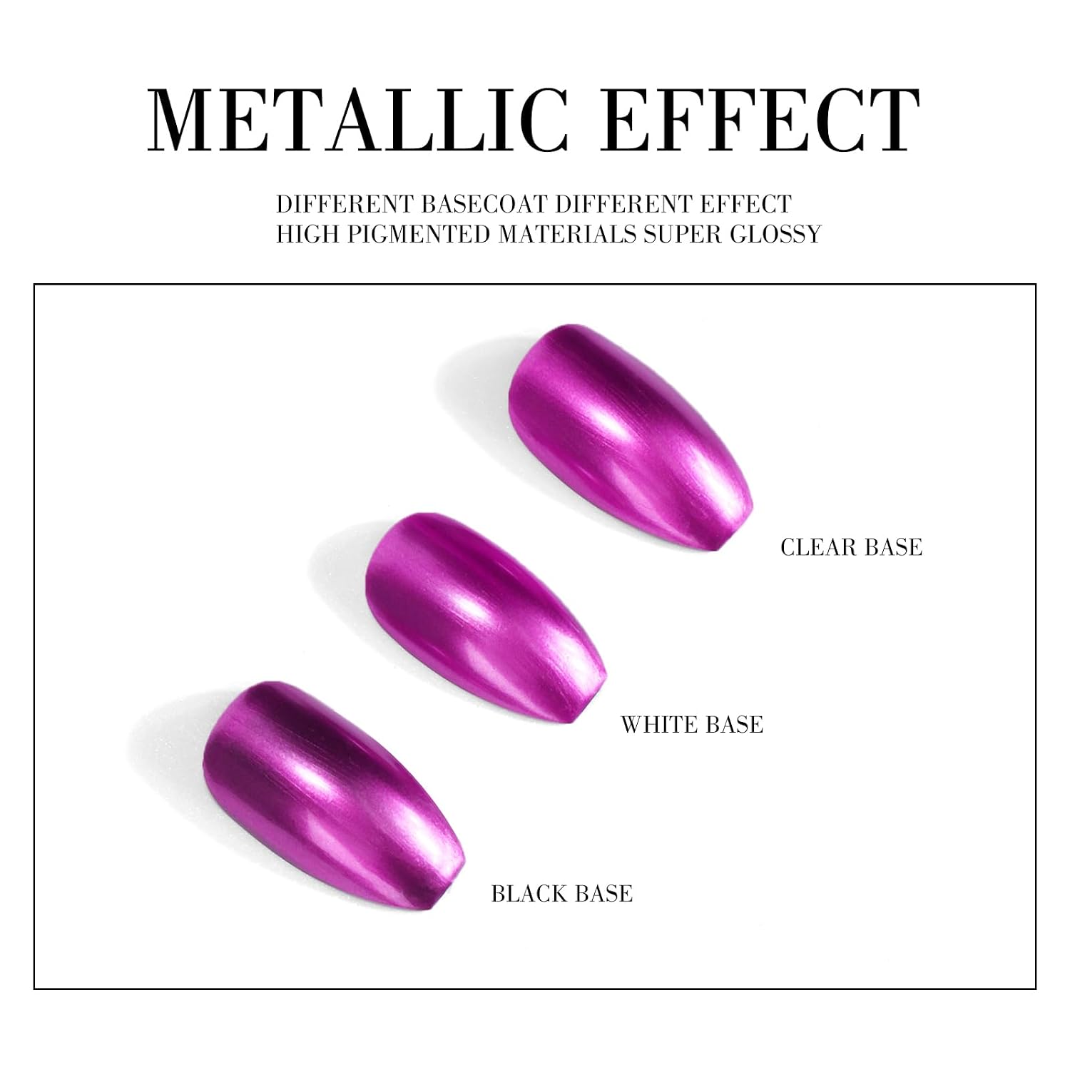Violet Metallic Nail Polish, Mirror Shiny Metal Effect Long-Lasting Quick Dry Nail Lacquers, Multicolor High Gloss DIY Nail Art Gel Polish(07,18ml) image 4