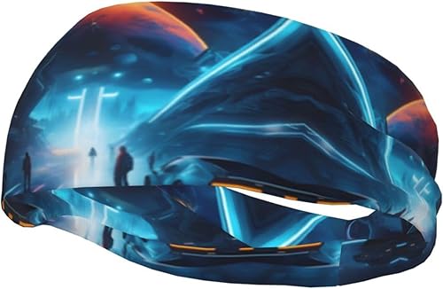 Science Fiction Future Fashionable Sports Decorative Sweatband - Comfortable and Breathable Suitable for Hiking Running Fitness Usable in All Seasons