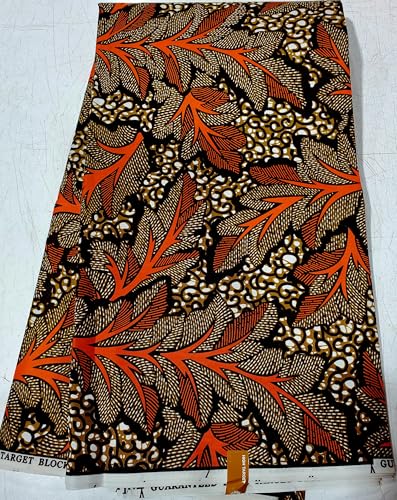 Leaves Pattern Wax Print Fabric Image