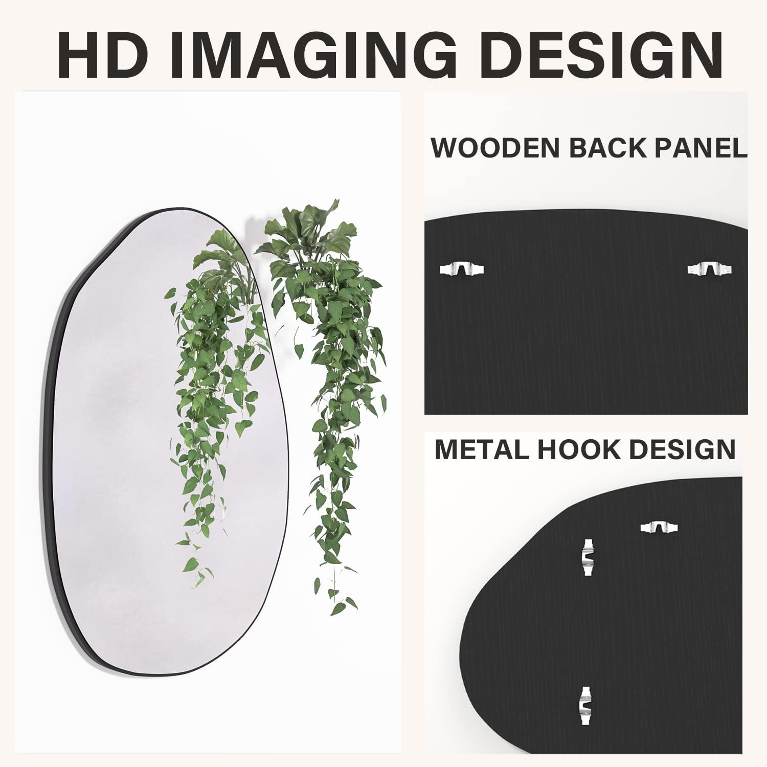 CONGUILIAO Irregular Wall Mounted Mirror, Asymmetrical Mirror, Large Decorative Mirror for Wall, Modern Irregular Dressing Mirror Perfect for Entryway Bedroom Living Room Washroom ( 33.5'' x 20.5'' ) : Home & Kitchen